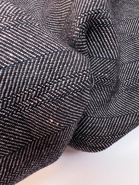 Wool Tweed Striped Melange Herringbone