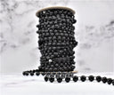 Pearl Applique Trim White Black 0.25in