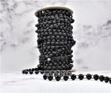 Pearl Applique Trim White Black 0.25in