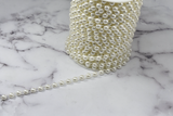 Pearl Applique Trim White Black 0.25in
