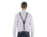 Black & White Checkered Suspenders - Adults