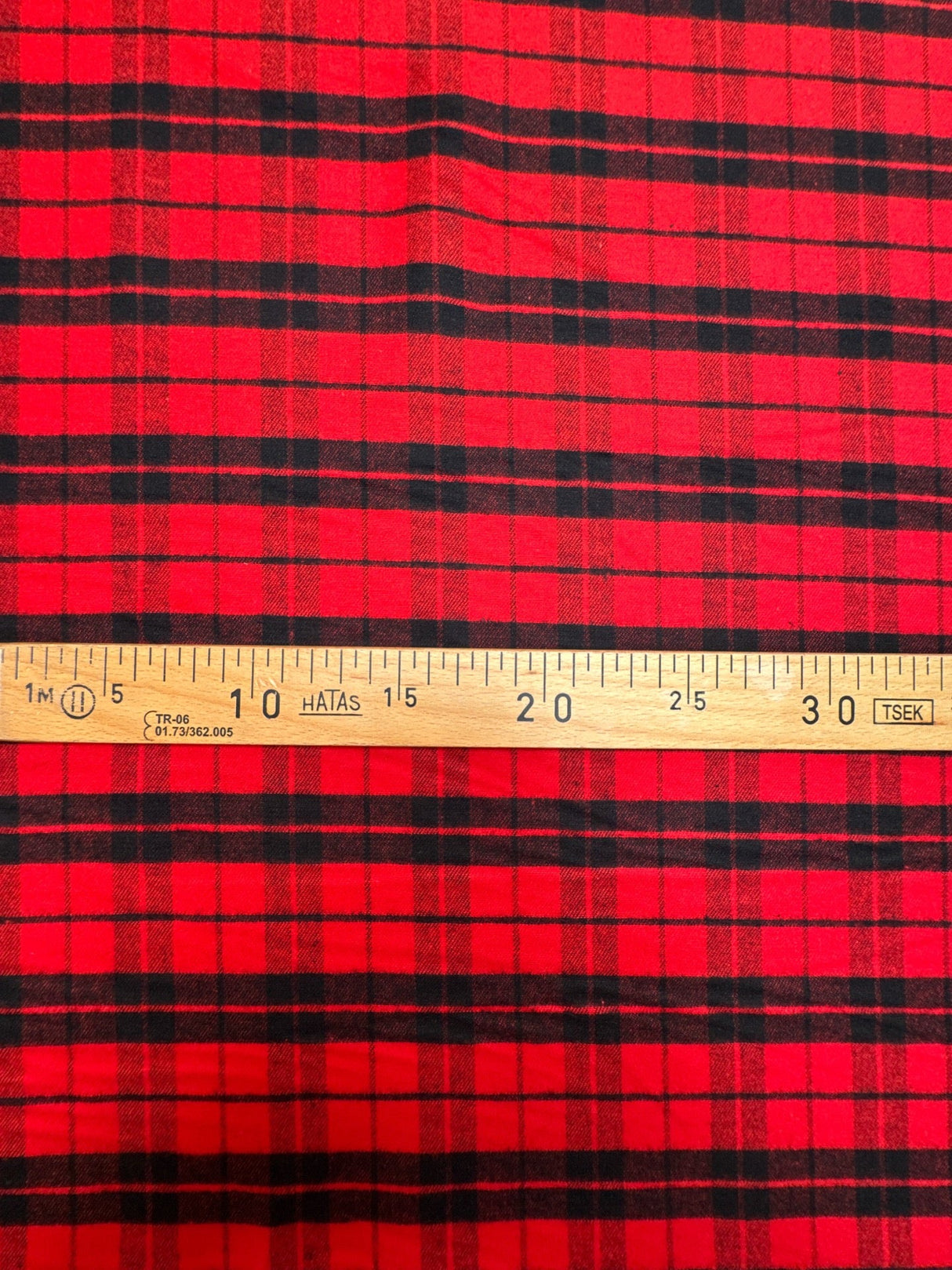 Cotton Flannel Checked Red Black