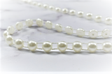Pearl Applique Trim White Black 0.25in