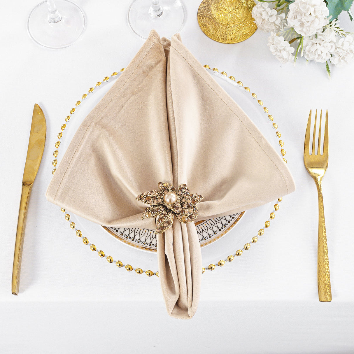Velvet Dinner Napkin Sample 20x20 Champagne