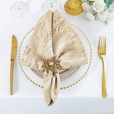 Jacquard Cloth Dinner Napkins 20x20 Champagne