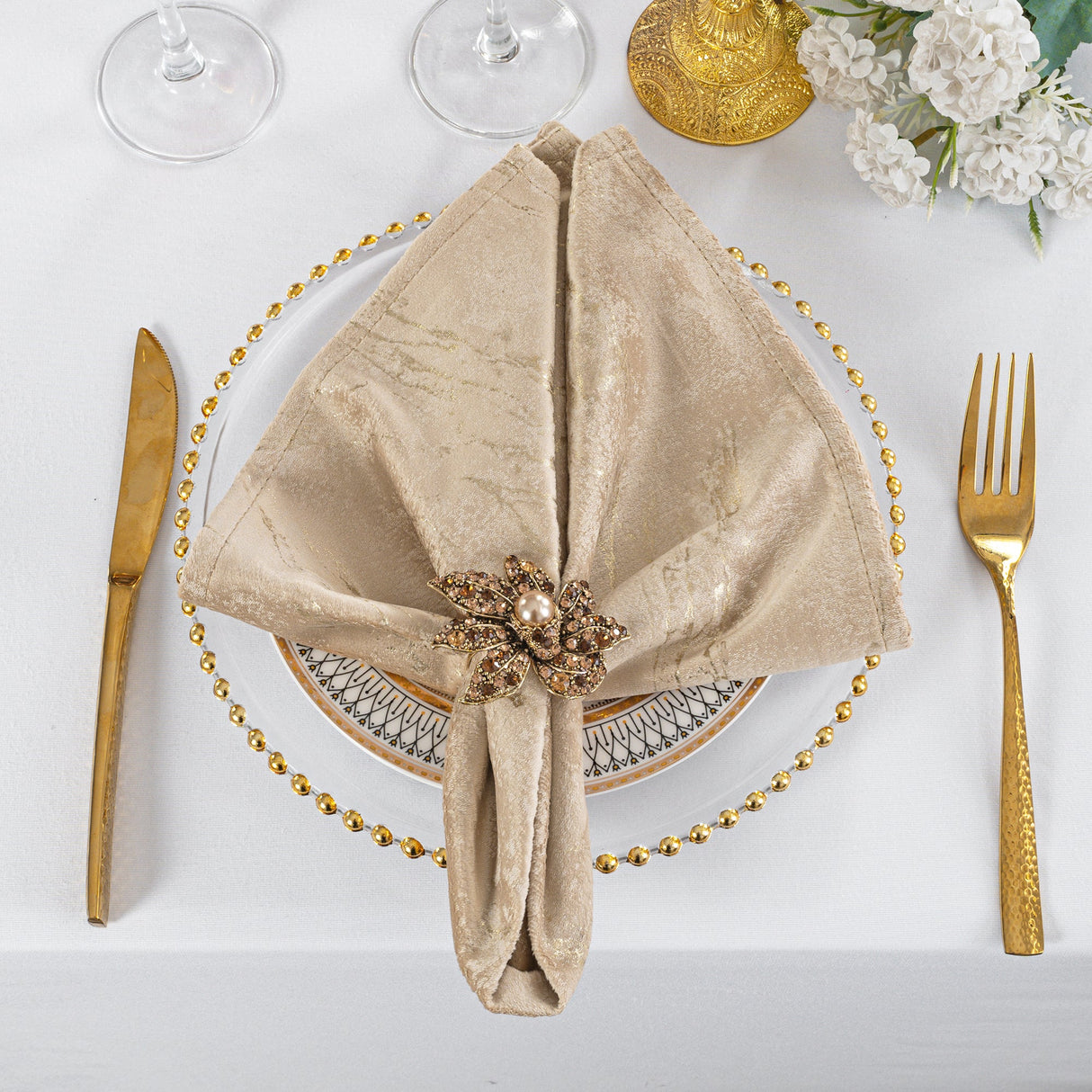 Velvet Dinner Napkin Sample 20x20 Champagne