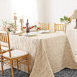 Rectangular Jacquard Polyester Tablecloth 90x132 Champagne