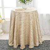 Round Jacquard Polyester Tablecloth 132 Champagne