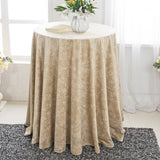 Round Velvet Tablecloth 120" Champagne