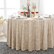Round Velvet Tablecloth 120" Champagne