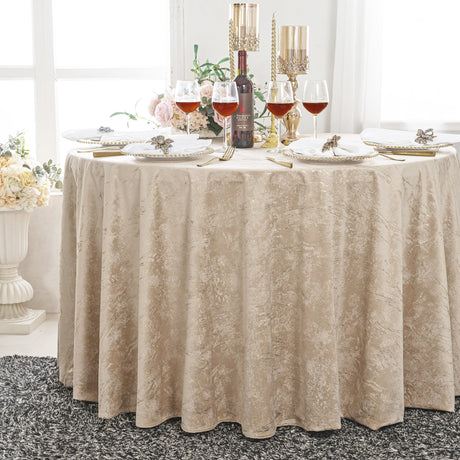Seamless Round Gilded Marble Holland Velvet Tablecloth