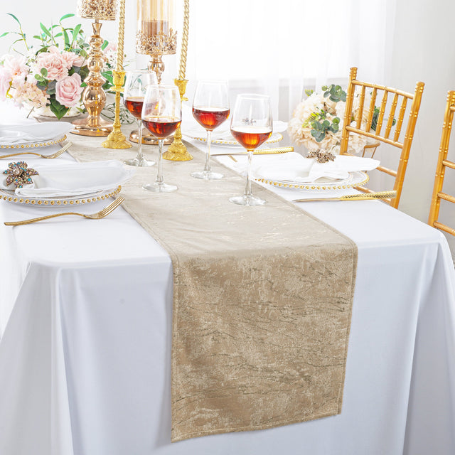 Velvet Table Runner 13x108 Champagne
