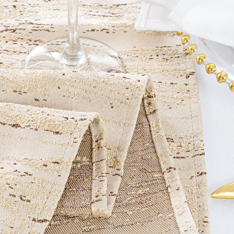 Jacquard Polyester Table Runner 13x108 Champagne