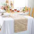 Jacquard Polyester Table Runner 13x108 Champagne