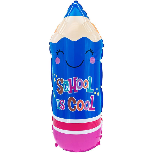 Foil Balloon Back to School Pencil Blue