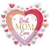 Foil Balloon Best Mom Ever Hearts 29 Inch