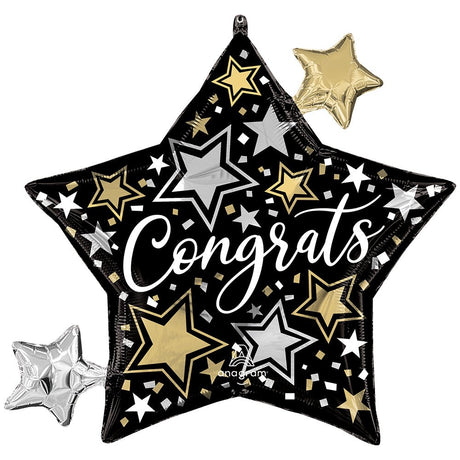 Foil Balloon Congrats Stars 29 Inch