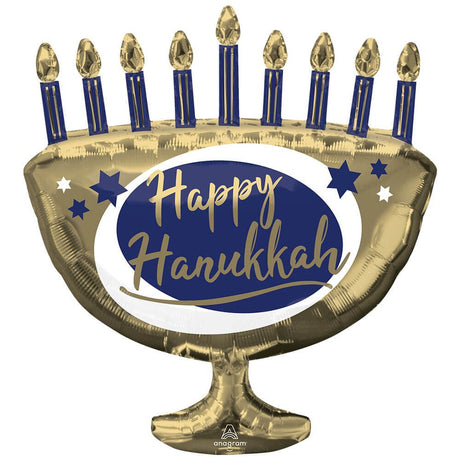 Menorah Foil Balloon 29 Inch Elegant Metals