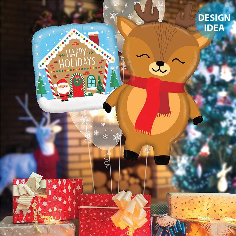 Holiday Reindeer Foil Balloon