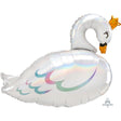 Foil Balloon Iridescent Swan