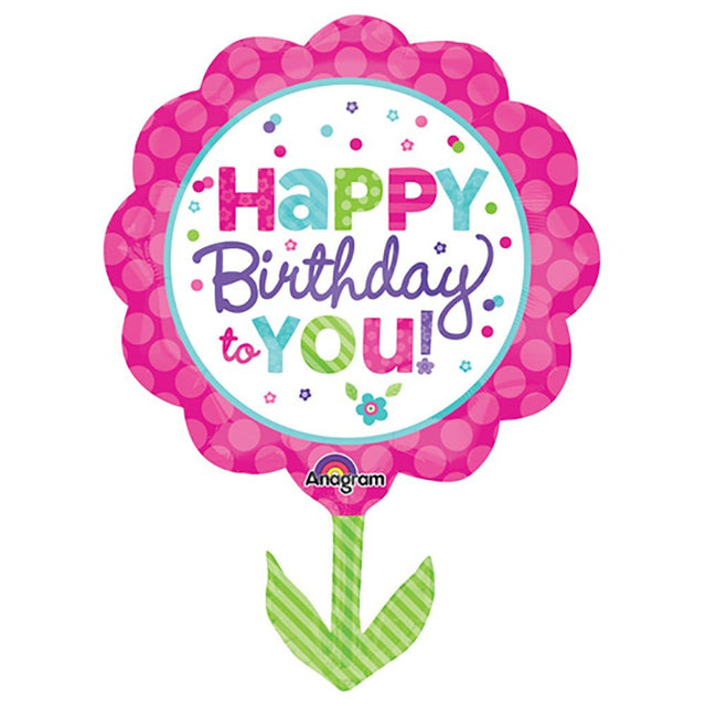 Foil Balloon 29 Inch Pink & Teal Birthday