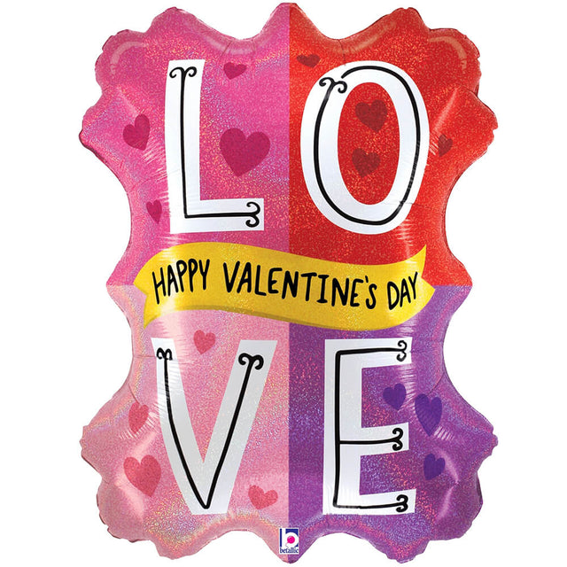 Valentine Foil Balloon 29 Inch Holographic