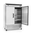 Atosa MBF8507GR 2 Section Reach-In Bottom Mount Refrigerator 54-3/8"W x 31-1/2"D x 83-1/8"H with 2 Locking Solid Doors