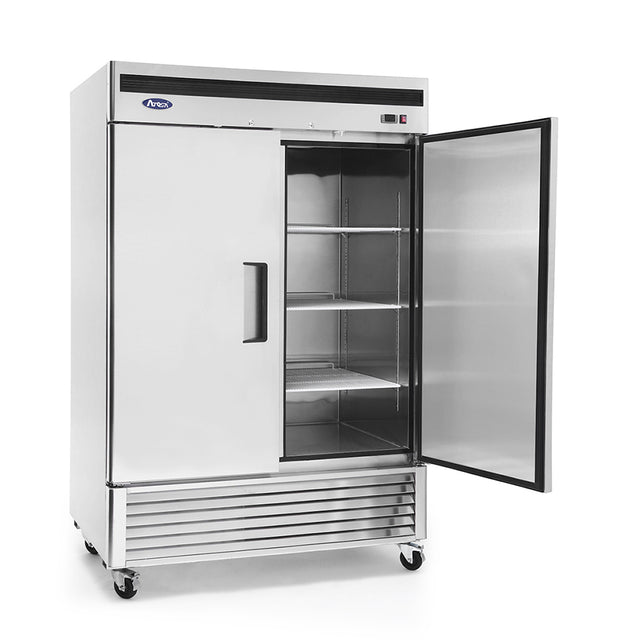 Atosa MBF8507GR 2 Section Reach-In Bottom Mount Refrigerator 54-3/8"W x 31-1/2"D x 83-1/8"H with 2 Locking Solid Doors