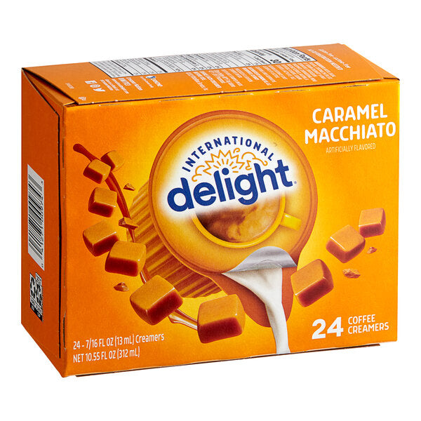 International Delight Caramel Macchiato Single Serve Non-Dairy Creamer - 144/Case
