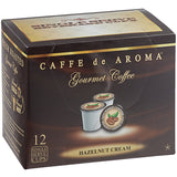 Caffe de Aroma Hazelnut Cream Coffee Single Serve Cups - 72/Case