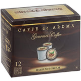 Caffe de Aroma Hazelnut Cream Coffee Single Serve Cups - 72/Case