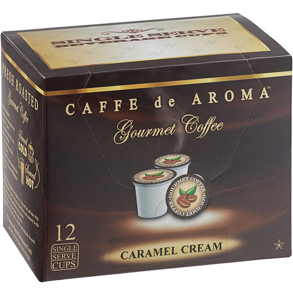 Caffe de Aroma Caramel Cream Coffee Single Serve Cups - 72/Case