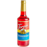 Torani Strawberry Flavoring / Fruit Syrup 750 mL Glass Bottle - 12/Case