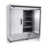 Atosa MBF8508GR 3 Section Reach-In Bottom Mount Refrigerator 81-7/8"W x 31-1/2"D x 83-1/8"H with 3 Locking Solid Doors