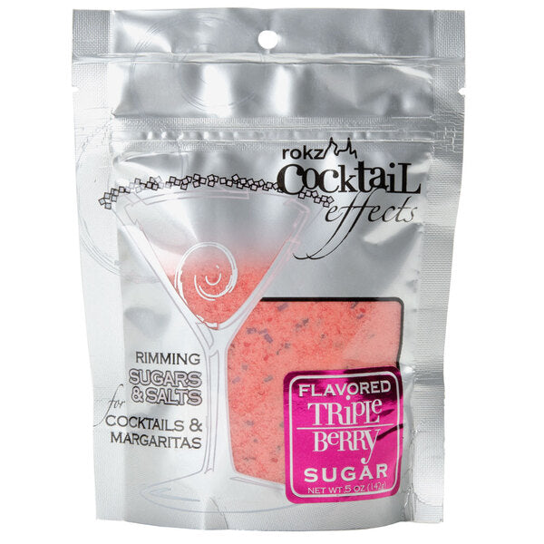 Rokz 5 oz. Triple Berry Cocktail Rimming Sugar - 12/Case