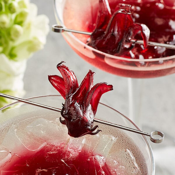 Wild Hibiscus 2.5 lb. Hibiscus Flowers in Syrup - 4/Case