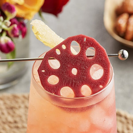 Wild Hibiscus 2.4 lb. Lotus Root in Hibiscus and Ginger Syrup - 4/Case