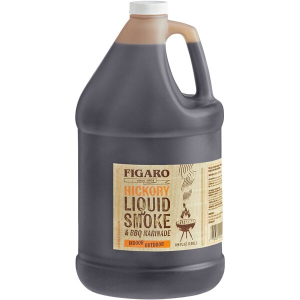 Figaro Hickory Liquid Smoke and Marinade 1 Gallon - 4/Case