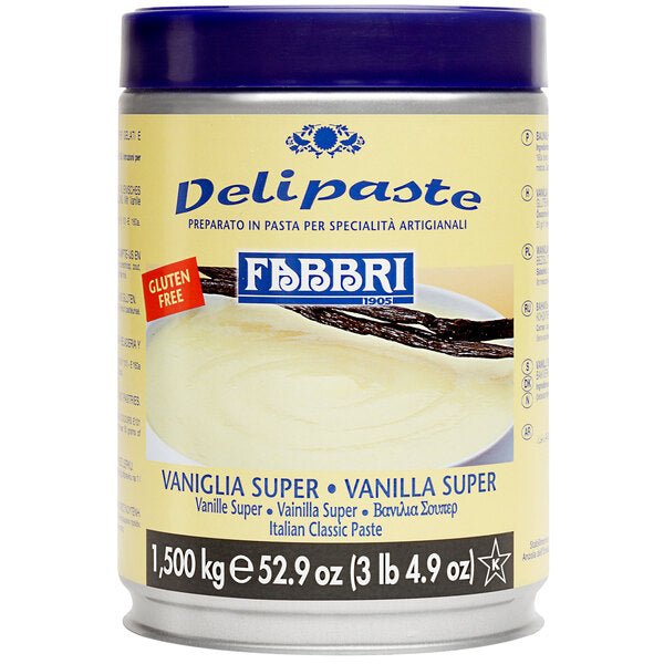Fabbri Delipaste 1.5 kg Vanilla Super Flavoring Paste - 8/Case