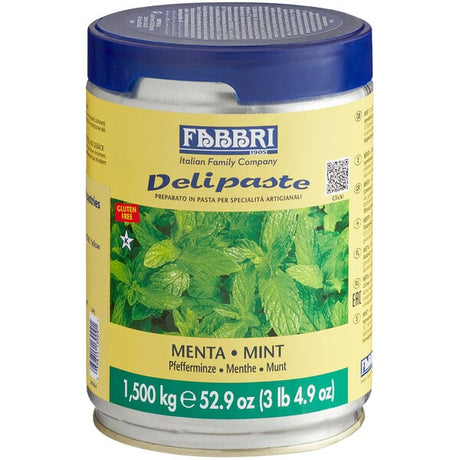 Fabbri Delipaste 1.5 kg Green Mint Flavoring Paste - 8/Case