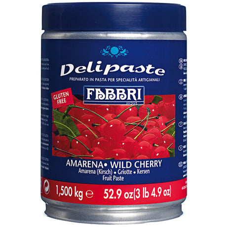 Fabbri Delipaste 1.5 kg Amarena Cherry Flavoring Paste - 8/Case