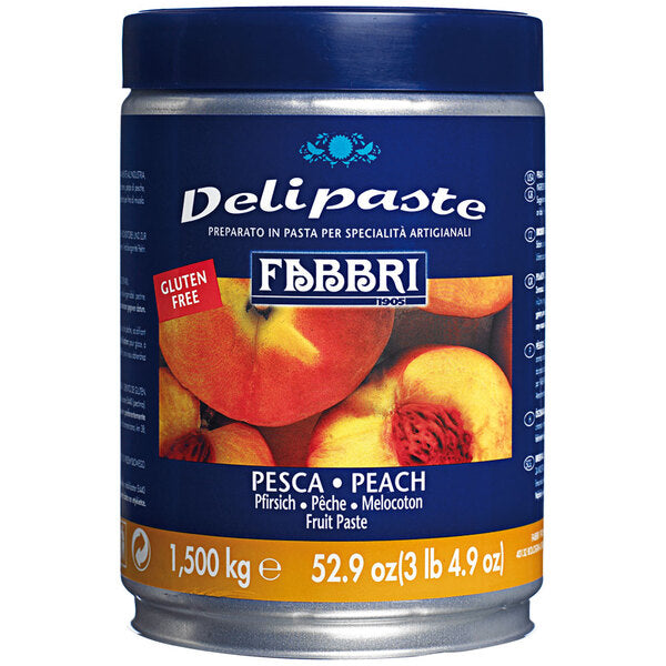 Fabbri Delipaste 1.5 kg Peach Flavoring Paste - 8/Case