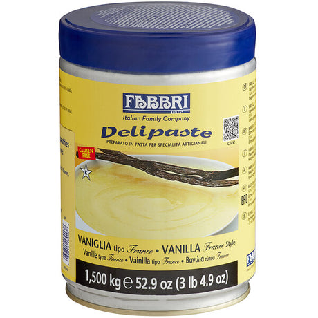 Fabbri Delipaste 1.5 kg French Vanilla Flavoring Paste - 8/Case