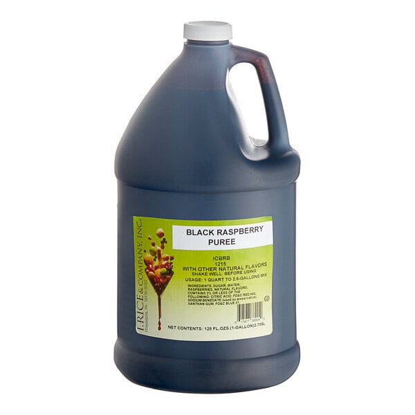 I. Rice Black Raspberry Hard Serve Ice Cream Puree 1 Gallon - 4/Case