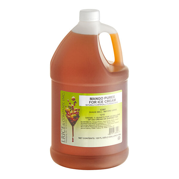 I. Rice Mango Hard Serve Ice Cream Puree 1 Gallon - 4/Case