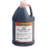 Oringer Red Raspberry Puree Hard Serve Ice Cream Base 1 Gallon - 4/Case