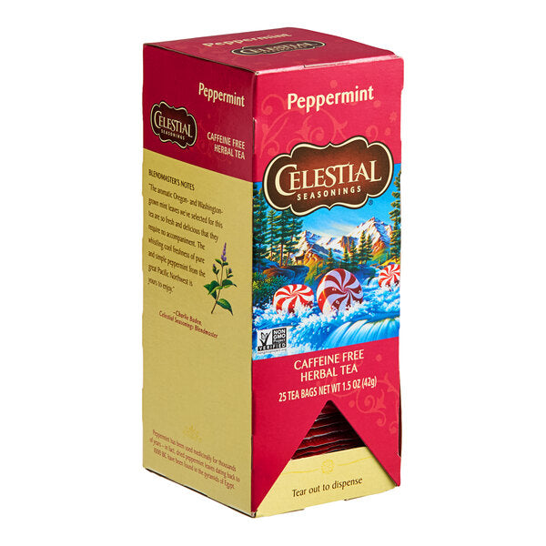 Celestial Seasonings Peppermint Herbal Tea Bags - 150/Case