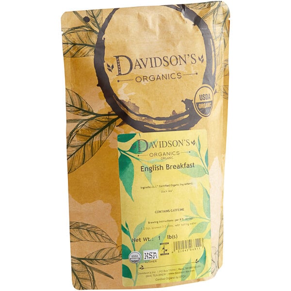 Davidson's Organic English Breakfast Loose Leaf Tea 1 lb. - 40/Case