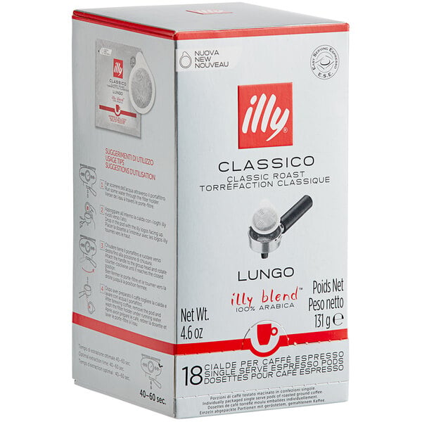 illy Classico Lungo Single Serve Espresso Pods - 216/Case