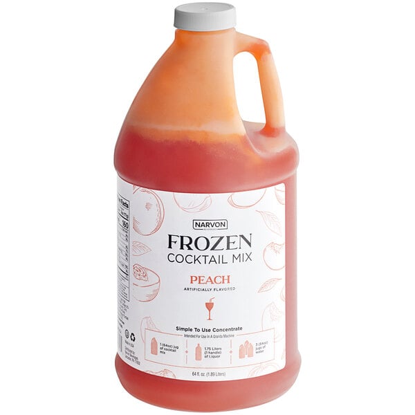 Narvon Peach Frozen Cocktail Mix Concentrate 1/2 Gallon - 6/Case